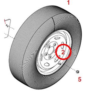 Wheel 14x5.5-5 Tow Dolly Chr