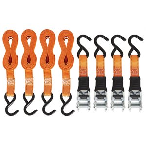 Tie Down 1x15ft Ratchet 4pk